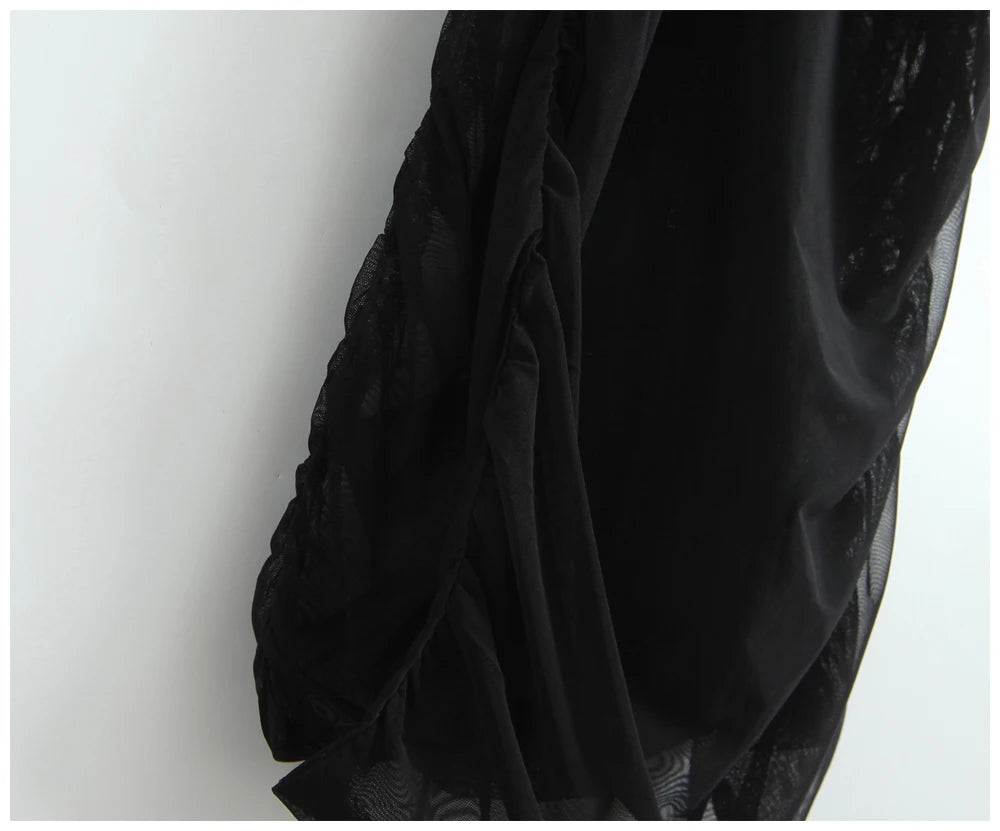 Womens Dress Mesh Ruched Slim Fit Long Spaghetti Strap Elegant Dress Must Have For Elegant Parties And Evening Banquets