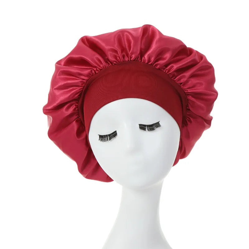 Hair Bonnet For Sleeping Women Wide Brim Sleep Cap Hair Bonnet For Curly Hair Showercap Children Men