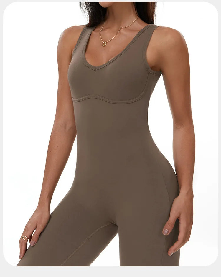 Backless Romper for Women Workout Set Sportswear Jumpsuit Fitness Bodysuit Women Tracksuit Gym Clothes One-piece Playsuit Set