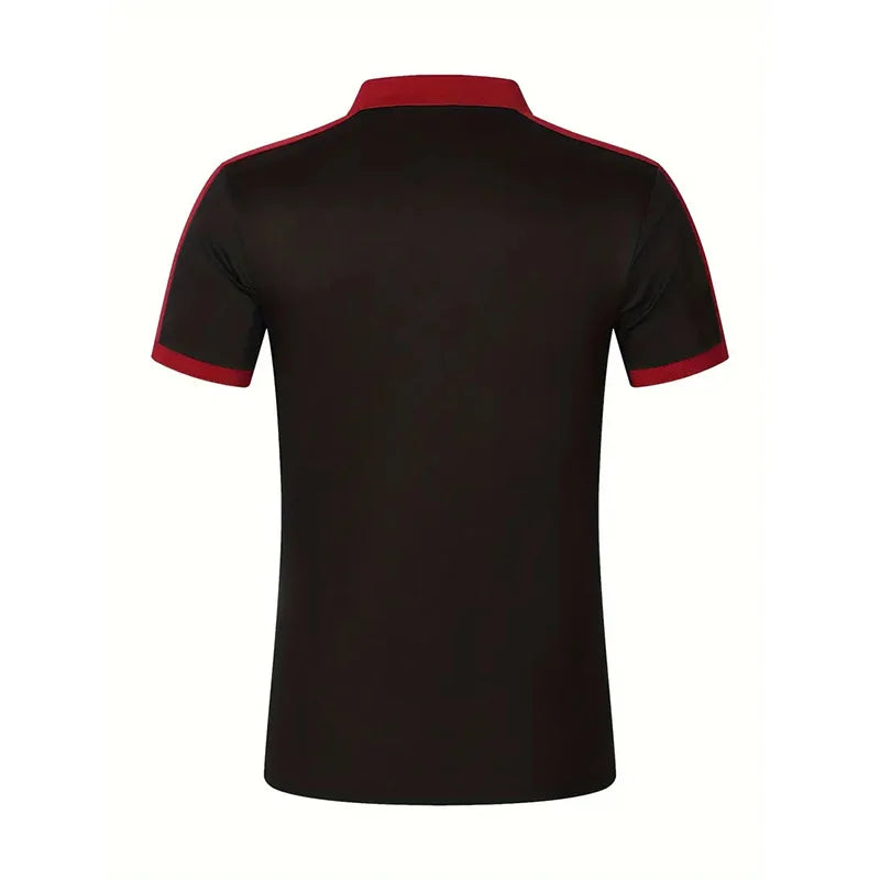 Summer men's short sleeved polo shirt business office lapel shirt Men's sports and casual top European and American plus size