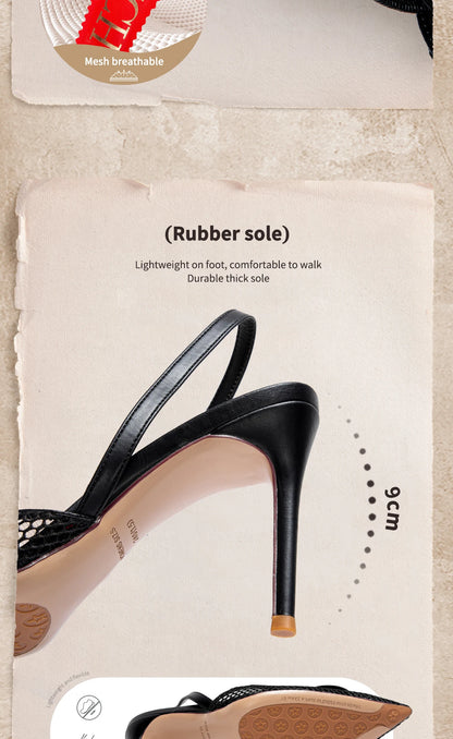 Women's Shoes 2025 Summer Sandals Breathable Mesh Heels Red Luxury Brand Girls Shoes Woman