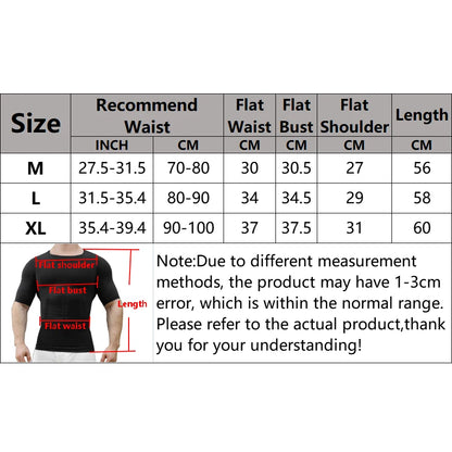 Mens Slimming Body Shaper Short Sleeves Shirts Abs Abdomen Slim Gym Workout Tummy Control Compression Tops Fitness Shapewear