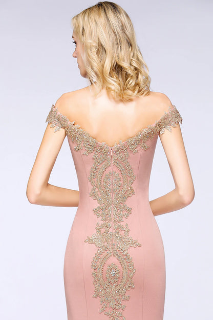 Women Evening Dresses Evening Prom Formal Gowns Wedding Party Long Dress Lace Applique Off Shoulder Dresses Gala