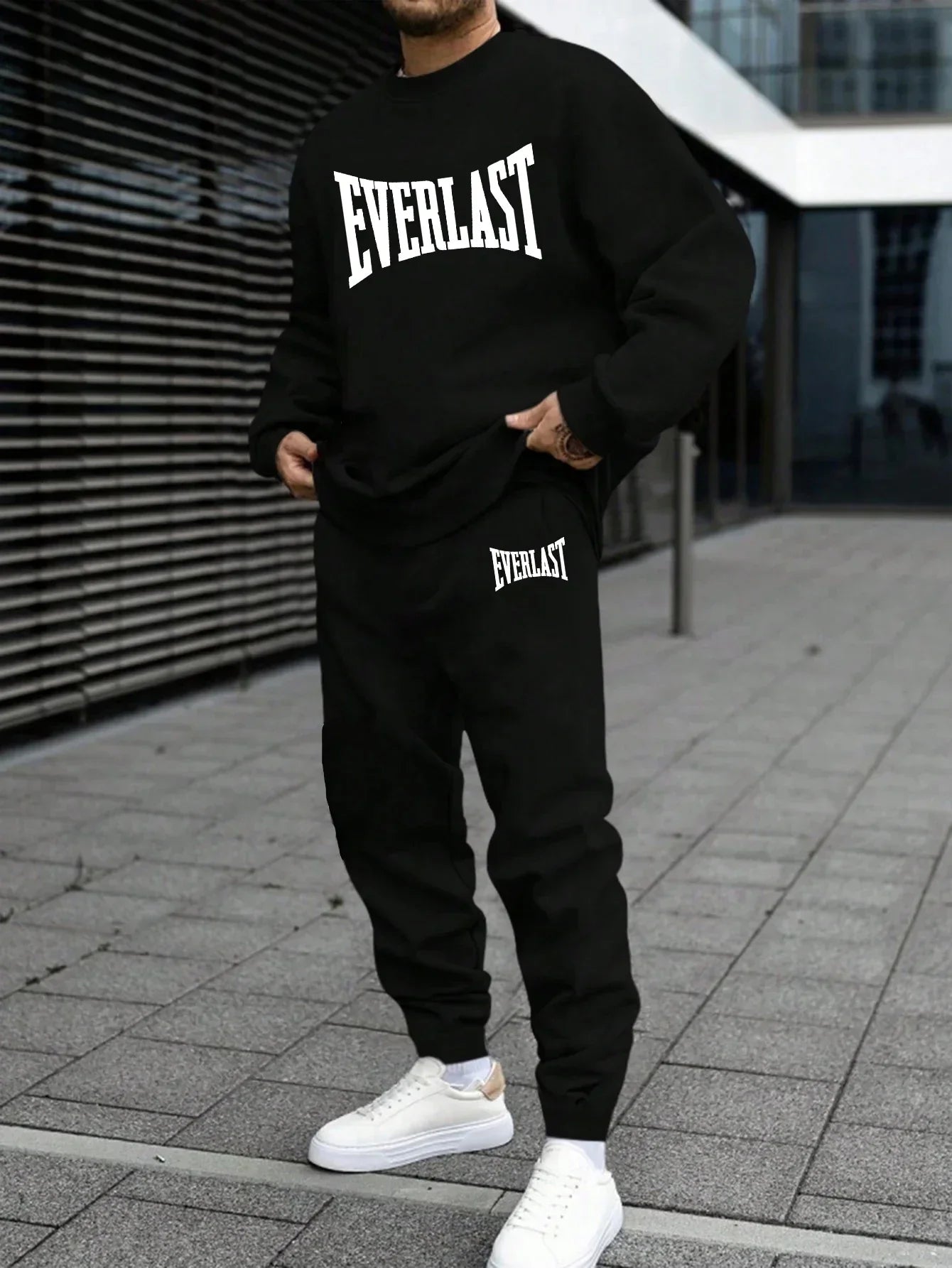 Jogging Mens Tracksuit Print Sweatshirt Sweatpants Casual Sports Single Piece Tops Pants Fall comfort HipHop Sportswear Clothing