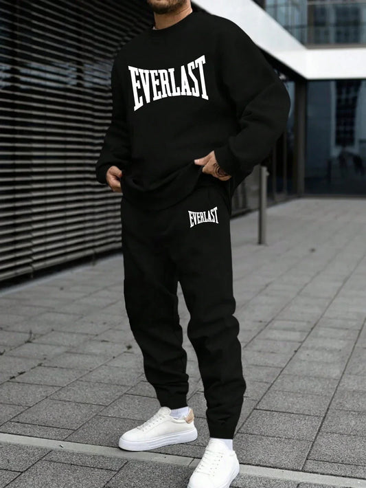 Jogging Mens Tracksuit Print Sweatshirt Sweatpants Casual Sports Single Piece Tops Pants Fall comfort HipHop Sportswear Clothing