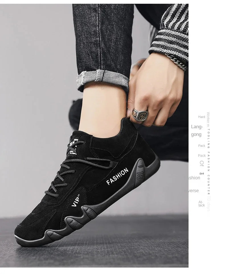 Ankle Boots For Men 2026 Spring Man Casual Sneakers Non Slip Khaki Work Mens Shoe Short Boots Loafers Lace Up Zapatillas Hombre
