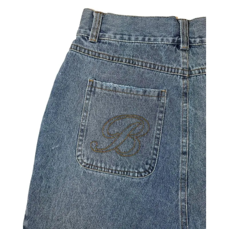 Deeptown Y2k Vintage Harajuku Denim Shorts Women Washed Letter Embroidery Tassels American Retro Jeans Man Baggy Hip Hop Jorts