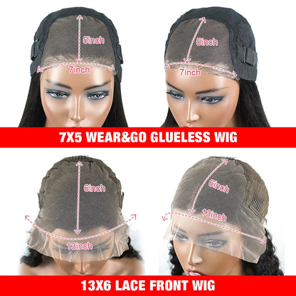 Pre Cut Glueless Wig Human Hair 13x6 HD Lace Frontal Wig Straight 7x5 HD Lace Closure Wigs For Women Preplucked 250% 36 40 Inch