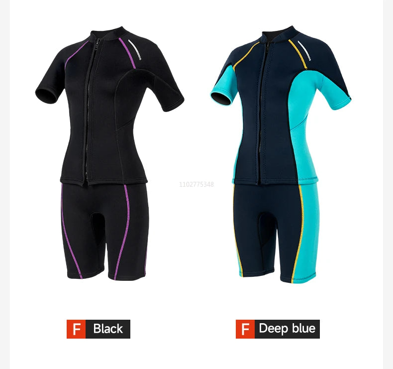 Wetsuit for Men Women Jacket Pants1.5mm Neopreno Diving Suit Short Sleeve Swimwear Snorkeling Surfing Swimsuits Kitesurf