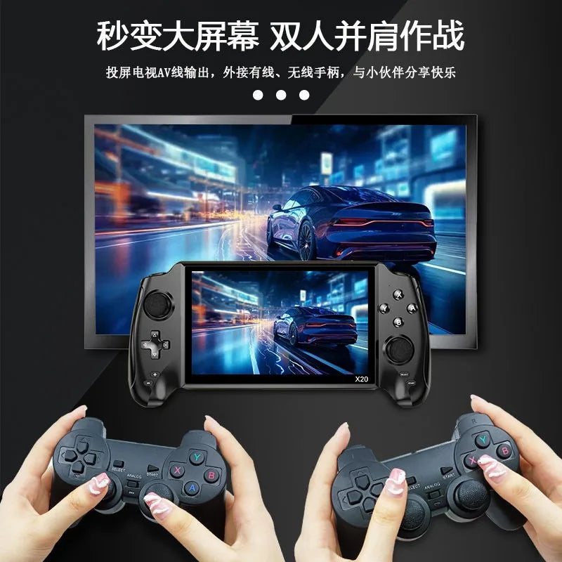 7-Inch Plants vs. Zombies Handheld Arcade Game Console with Dual Wireless Joystick Controllers: Nostalgic GBA & Classic FC Style