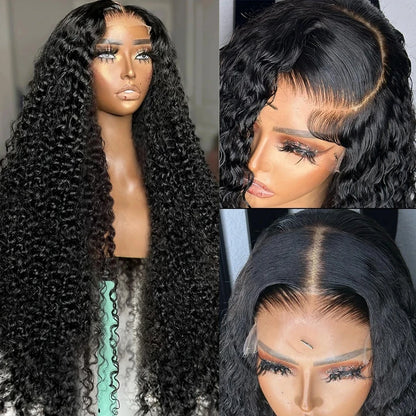 CEXXY 300% High Density Deep Wave 13x6 HD Lace Frontal Wig Brazilian Curly Water Wave Lace Frontal Wigs 36 Inches For Women