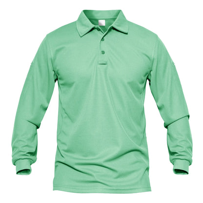 TACVASEN Men Outdoor T-shirts Work Polos Summer Quick Dry T-shirts Long Sleeve Lightweight Golf T-shirts Tee Tops