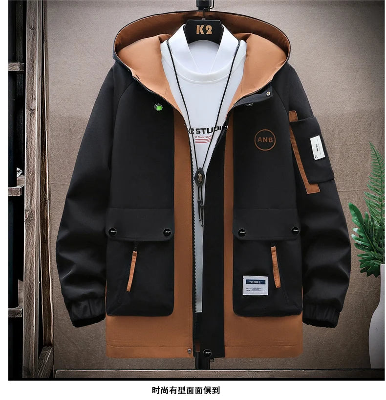 Autumn Casual Men Sets Two Pieces Fashion Korean Trend Hooded Jacket + Pants Spring Sweatshirt Sportswear Man Suit