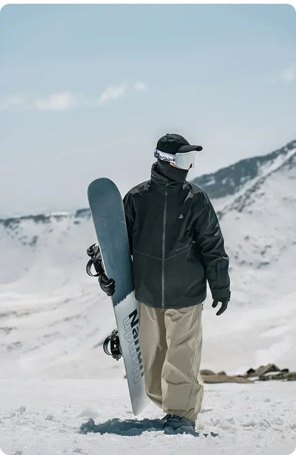 Men's Women's Single Board Ski Pants Waterproof Loose Fit Track Pants Wear Resistant Professional Double Board Snowboard Pants