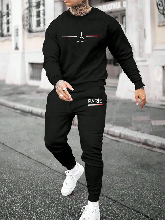 Jogging Mens Tracksuit Printing Single Piece O Neck Sweatshirt Sweatpants Man Clothing Casual Office Hoodies Fashion Streetwear