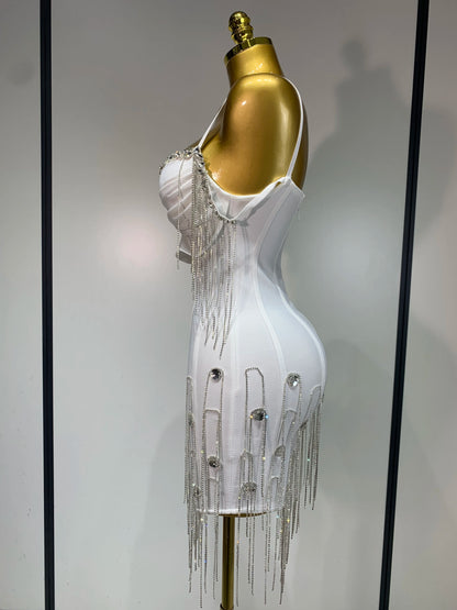 Women Sexy Backless Spaghetti Strap Bodycon Sleeveless Bandage Dress 2025 Elegant Prom Gown Club Evening Party Birthday Dresses