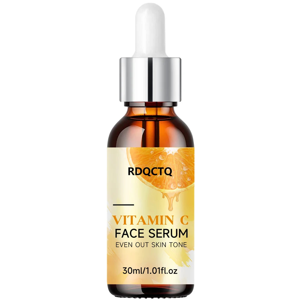 RDQCTQ Vitamin C Whitening Serum Remove Freckles Dark Spots Fade Melasma Melanin Brighten Repair Dull Face Essence Skin Care