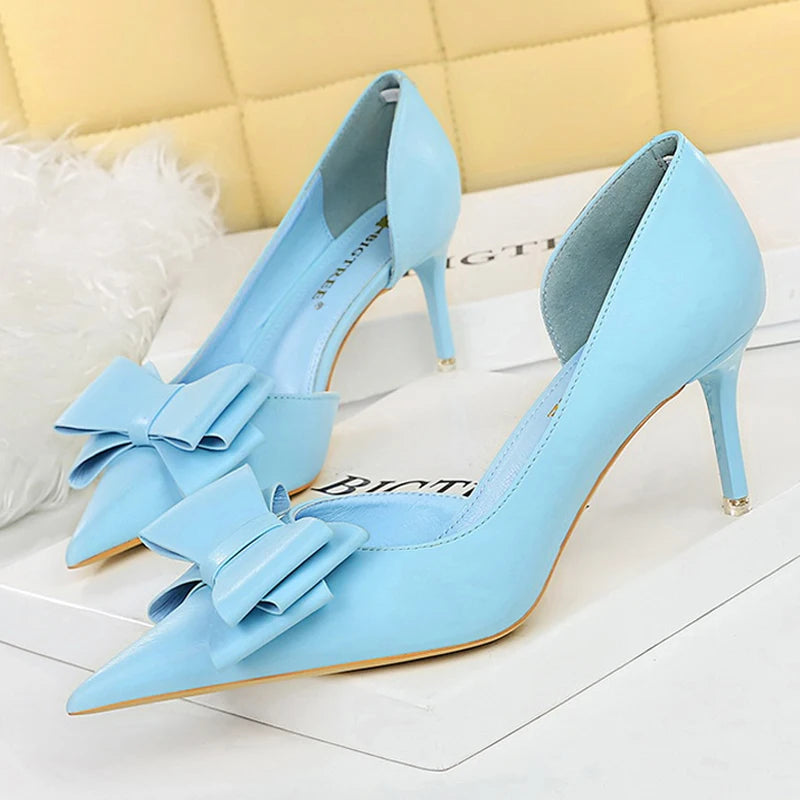 BIGTREE Shoes Bow-knot Woman Pumps Stiletto 10.5 Cm Women Basic Pump Pointed Toe Classic Pumps Sexy High Heels Women Shoes 2026