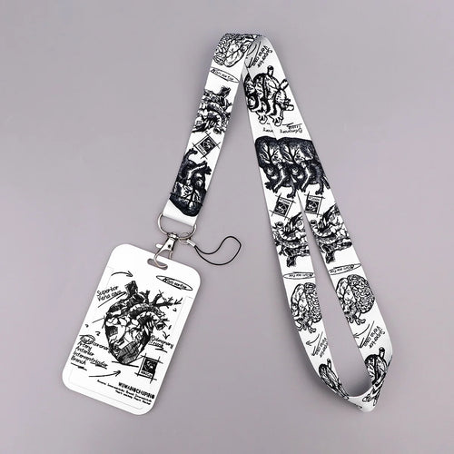 Heart Credential Holder Medical Lanyards for Key Neck Strap For Card Badge Gym Keychain Keyring Accessories Nurse Doctor Gifts