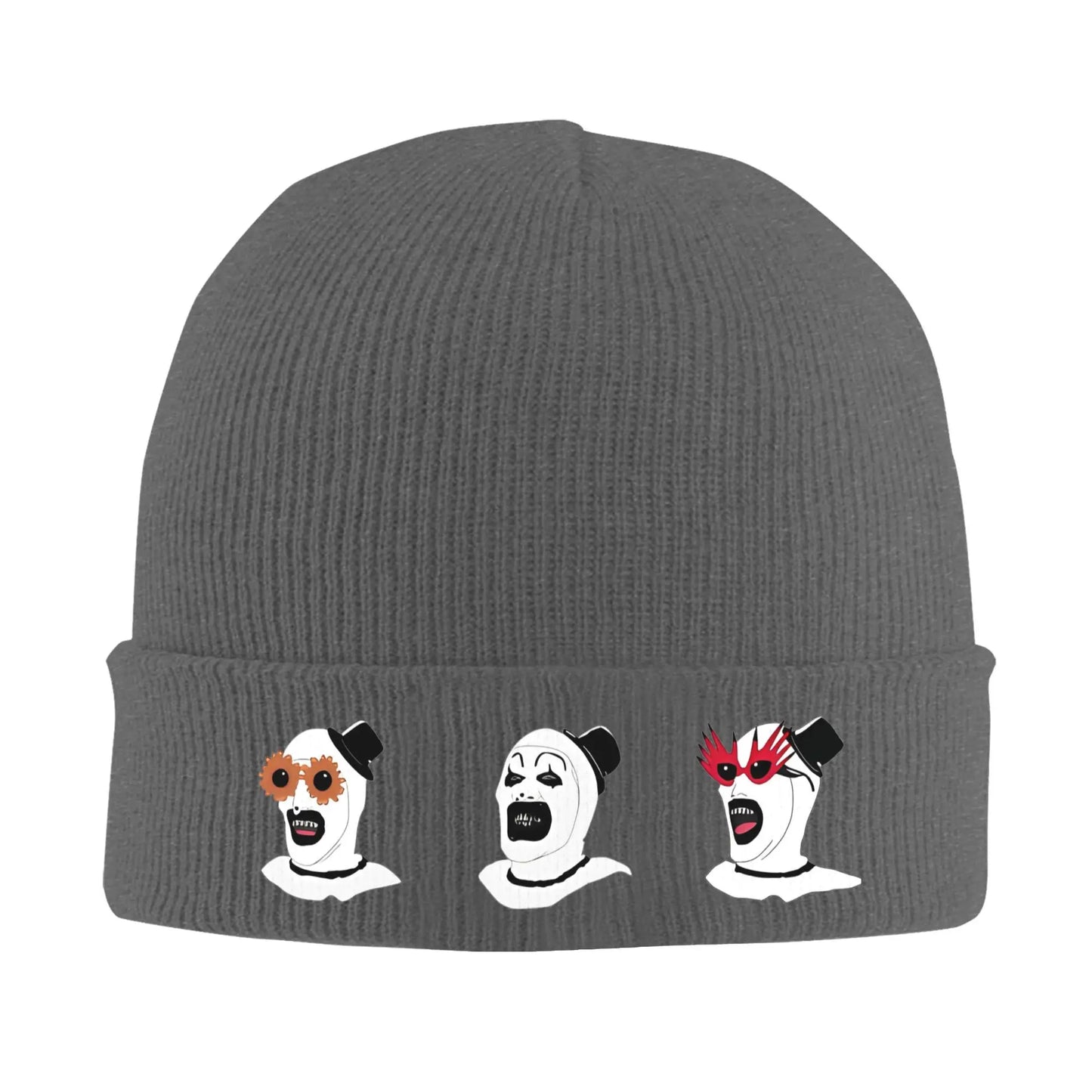 Funny Terrifier Horror Scream Movies Knitted Caps Women's Men's Beanies Winter Hat Acrylic  Crochet Melon Cap