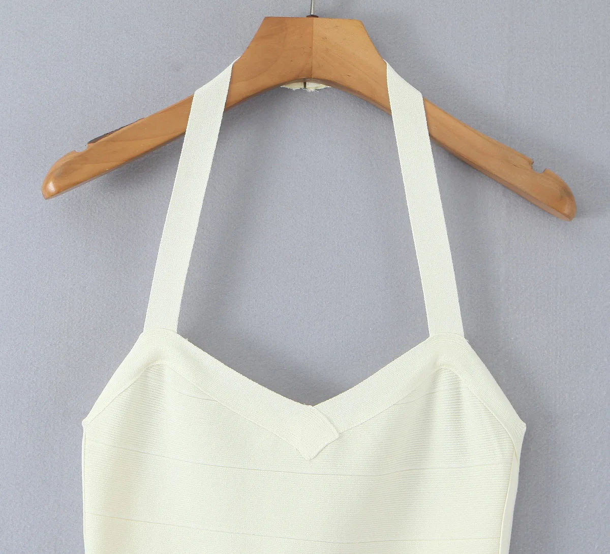 Sexy Elegant Backless Halter Mini Dress Women Autumn Knit Bodycon Dresses Night Out Party Robe