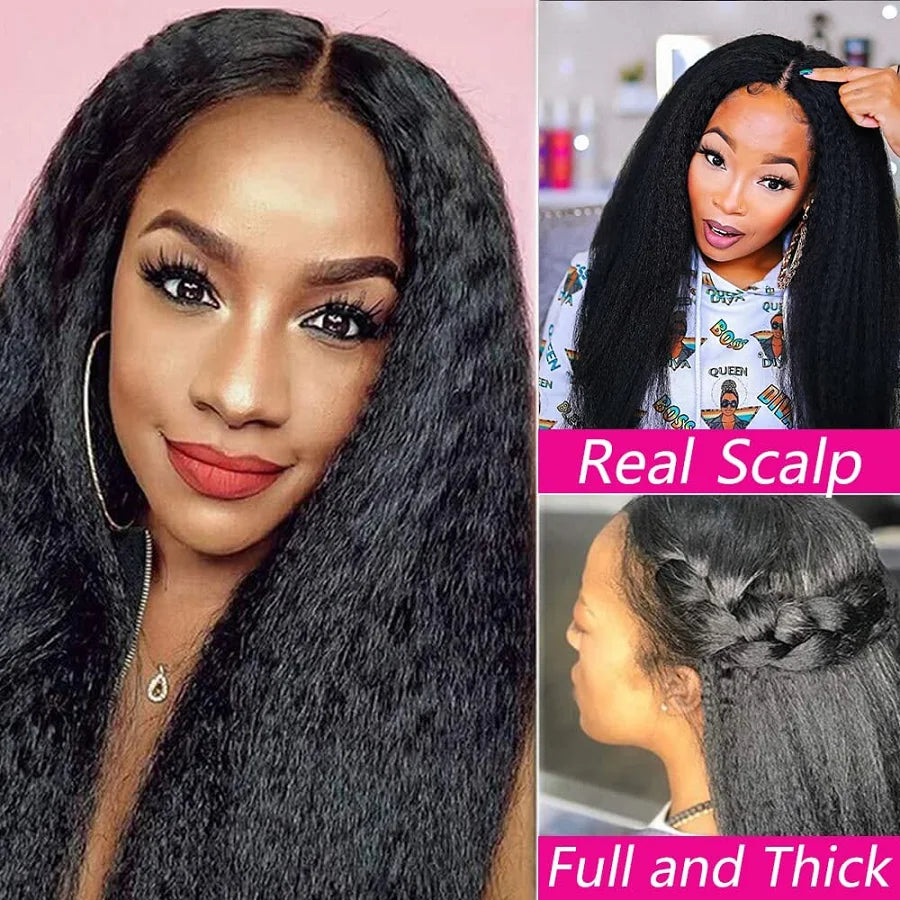 Kinky Straight Human Hair Wigs 13x6 Lace Frontal Wig Lace Front Wig Lace Human Hair Lace Frontal Wig Brazilian Wigs On Sale