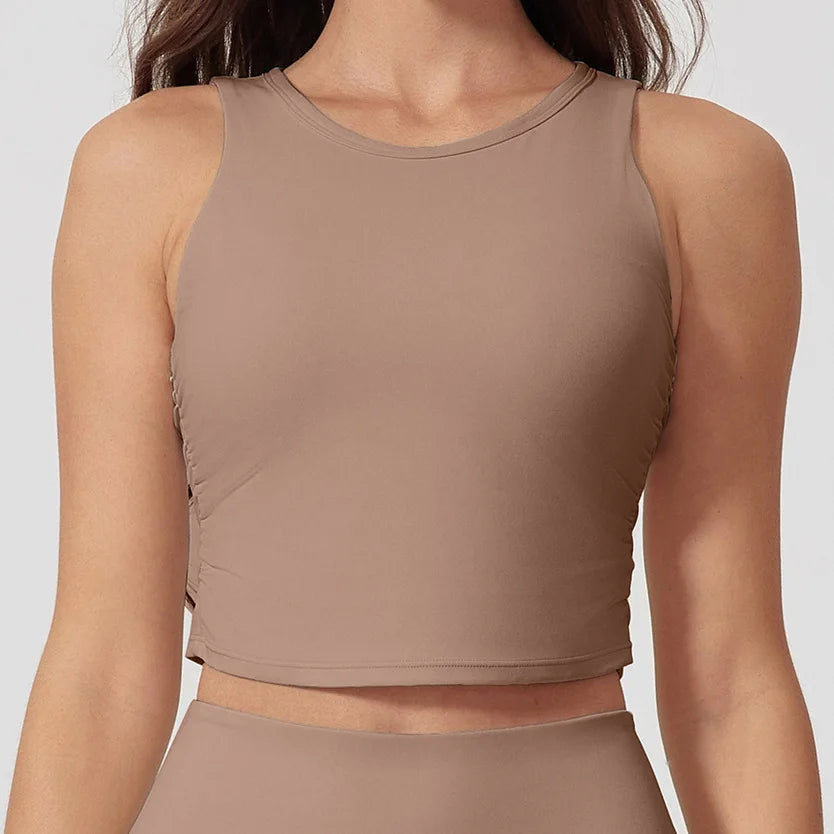 New Women Sportswear Yoga Set Sport Suit Gym Workout Clothes Gym Vest Crop Top High Waist Straight leg Pants Fitness Sports Wear