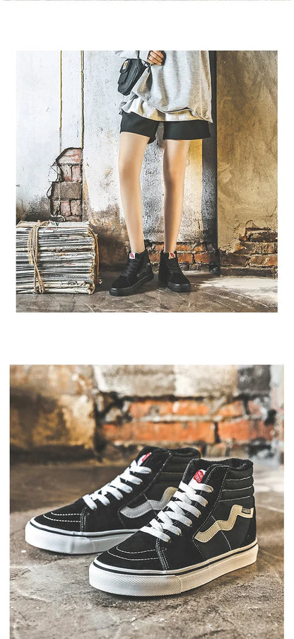 Canva Women's Casual Korean Style Flat Shoes New Arrival Winter 2023 Trendy Ins Net Red Cotton Shoes Versatile For Students