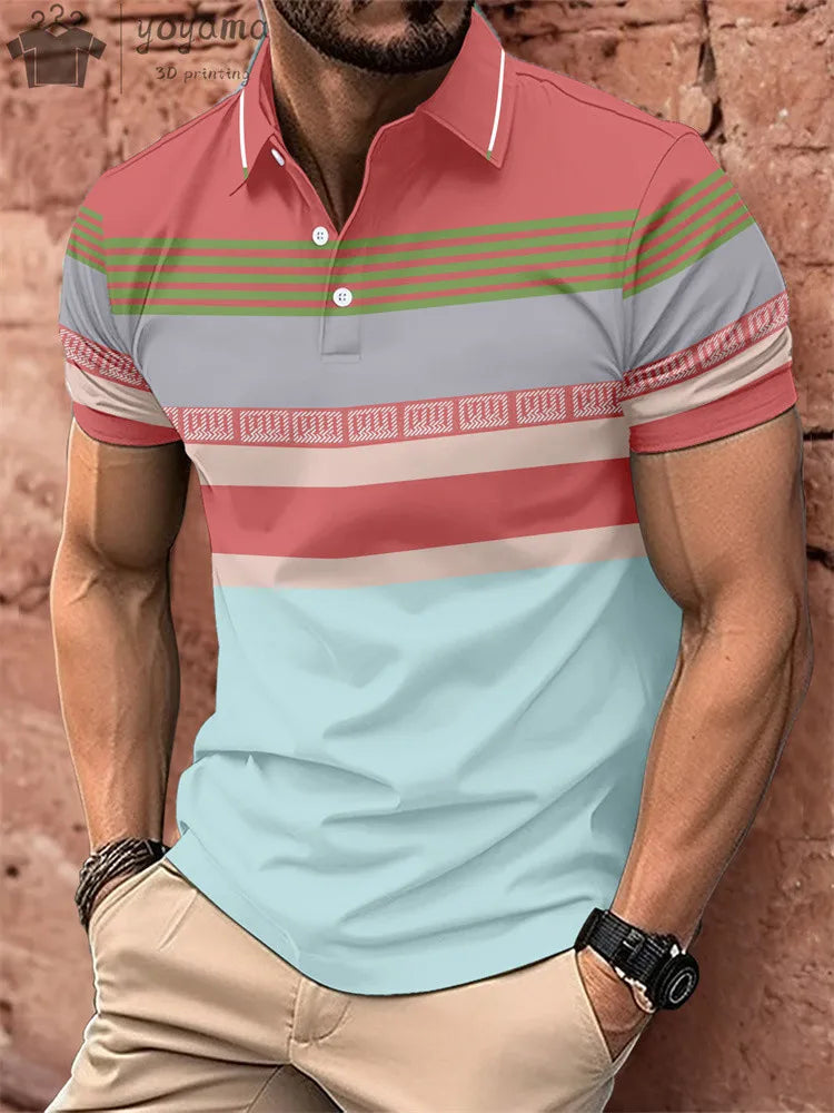 Summer New Men's Casual Sports Short Sleeved Polo Shirt Fashionable And Comfortable T-Shirt Men Breathable Polo Shirt Men's Tees