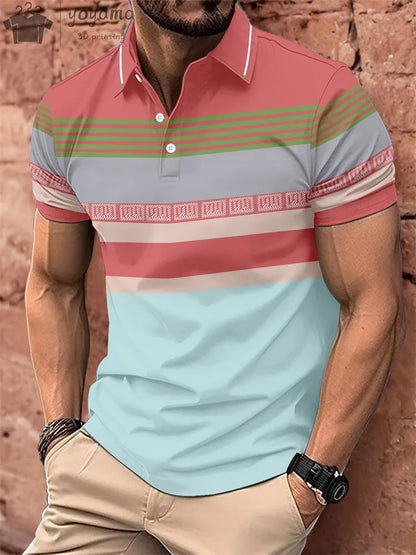 Summer New Men's Casual Sports Short Sleeved Polo Shirt Fashionable And Comfortable T-Shirt Men Breathable Polo Shirt Men's Tees