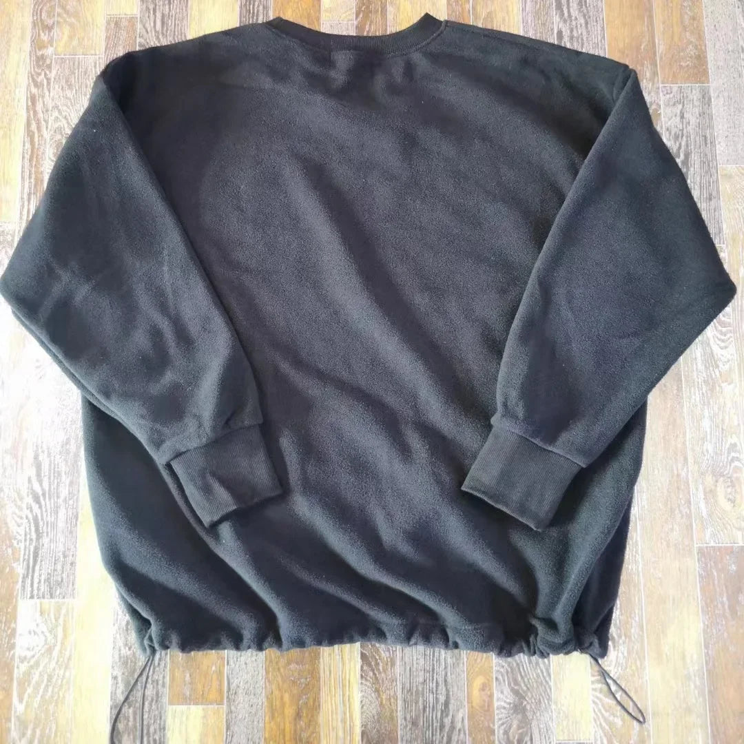 Double-Faced Fleece Sweatshirt with Corded Hemline And Embroidery round Neck Women's Fashion Brand Sweatshirt from Freak's Store