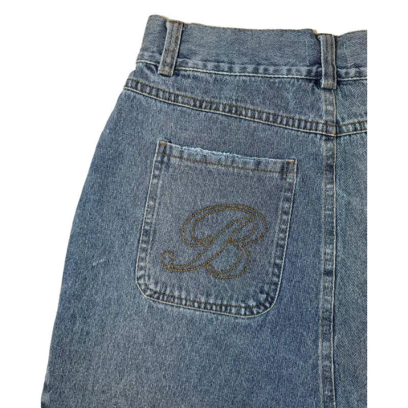 Deeptown Y2k Vintage Harajuku Denim Shorts Women Washed Letter Embroidery Tassels American Retro Jeans Man Baggy Hip Hop Jorts