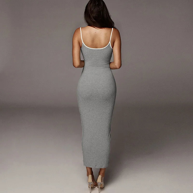 Fashion Sexy Skinny Kint Dress Backless Evening Maxi Dress Women Party Club Ladies Bodycon Peach Slim Hip Elegant Long Dresses