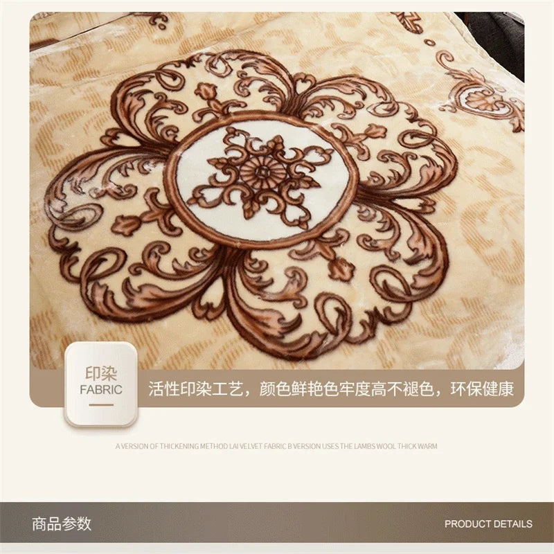 New Warm Weighted Blankets for Beds High End Thicken Warmth Raschel Blanket for Winter Autumn Double Side Plush Comforter Quilt