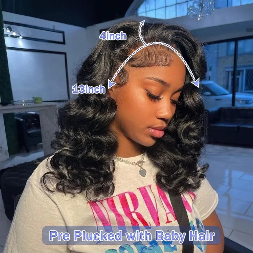 Bob Wig Body Wave 13x4 HD Lace Front Short Human Hair Wigs 4x4 Closure Lace Frontal Human Hair Brazilian Bob Wigs For Women