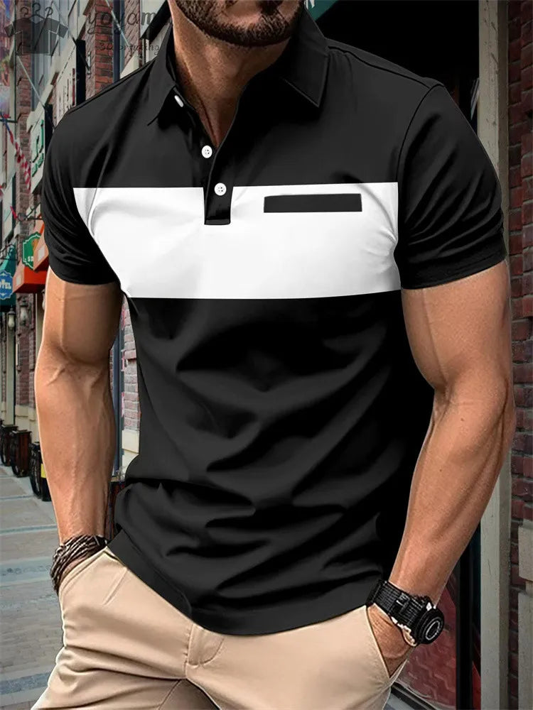 Summer New Men's Casual Sports Short Sleeved Polo Shirt Fashionable And Comfortable T-Shirt Men Breathable Polo Shirt Men's Tees
