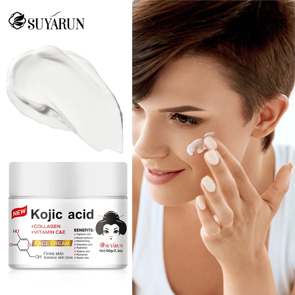 SUYARUN Propolis Vitamin E Kojic Acid Cream - Brightening, Moisturizing, Anti-Aging, Dark Spot Removal, All Skin Types.