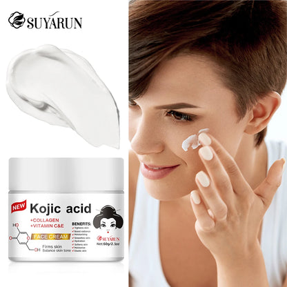SUYARUN Propolis Vitamin E Kojic Acid Cream - Brightening, Moisturizing, Anti-Aging, Dark Spot Removal, All Skin Types.