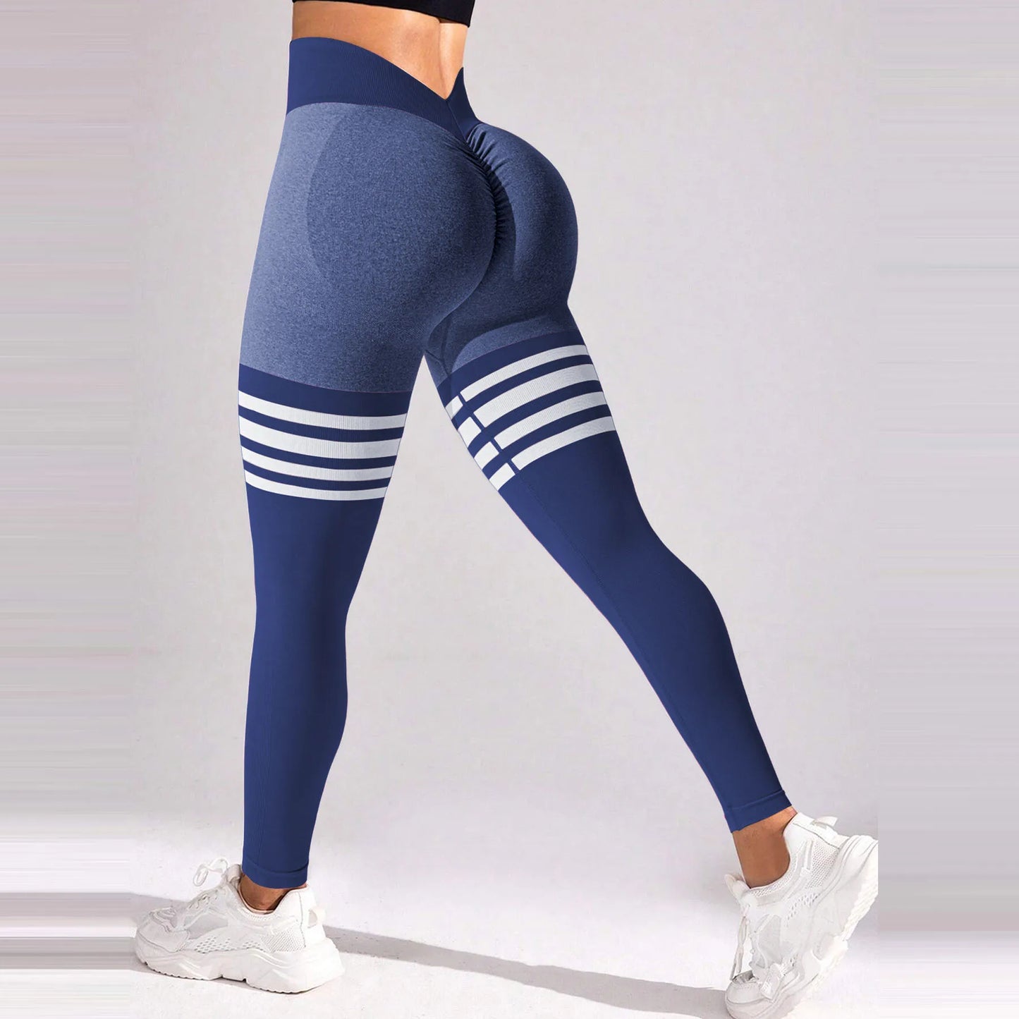 Women V Back Leggings Exercise Gym Fitness Athletic Workout Elastic Leggins High Waist Scrunch Yoga Pants Sports Tights S-XL