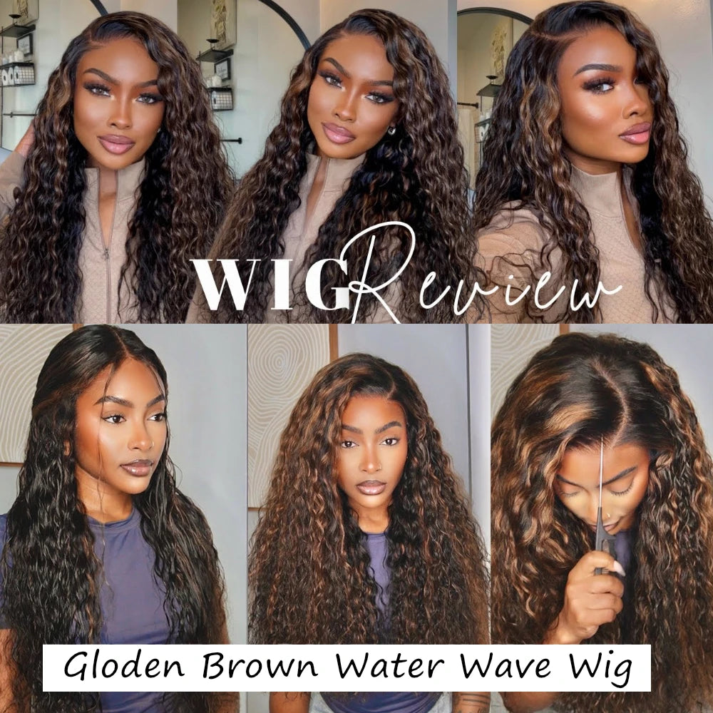 1B/30 Highlight Ombre Human Hair 13x4 Deep Wave Colored Lace Front Wigs Human Hair Pre Plucked with Baby Hair 180 Density