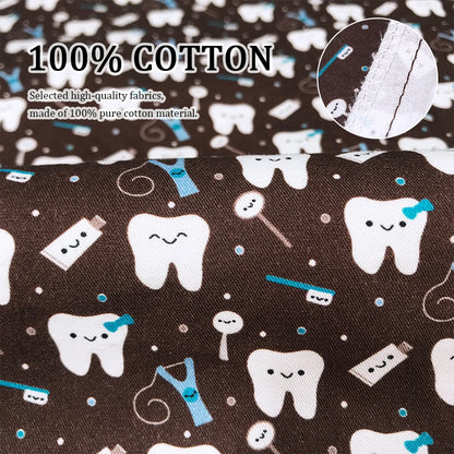 Hot Sales V-Neck Printed Scrub Tops for Women Men Nurse Uniform 100% Cotton Breathable Scrubs Uniforms Medical Blouses Wholesale