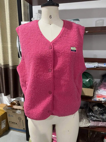 Faionable Women's Svel ort Vest Thiened Polyester Fiber Folded  Windbreaker Jaet for Spring Season