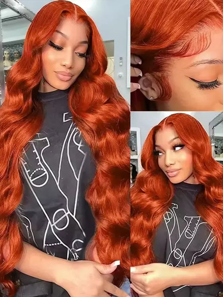 250 Density 30 Inch Body Wave 100% Human Hair - Ginger Color Silky Soft No Tangle No Shedding Premium Extensions