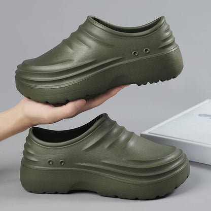 Work Shoes Waterproof, Oil-Proof, Non-Slip, Thick-Soled, Wear-Resistant, Special Soft-Soled Labor Protection Shoes for Kitchen C
