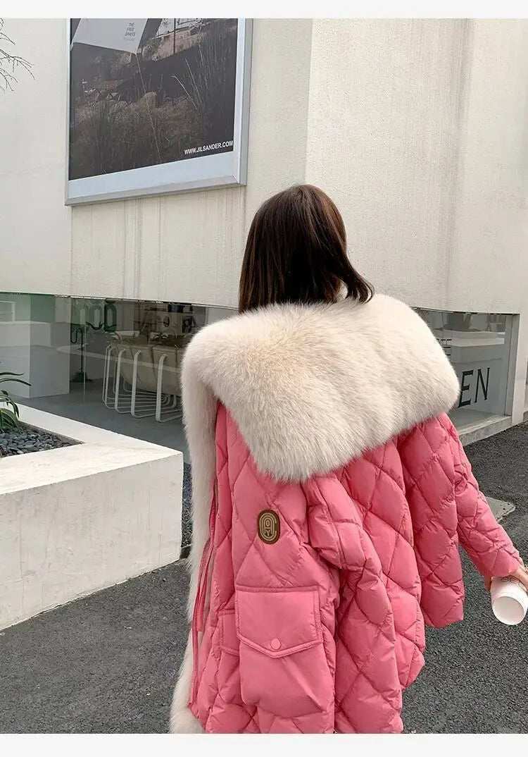 Women’s Color-coded Casual Trendy Simple Luxury Turn-down Collar Long Sleeve Quilted Jackets Female Coats Parkas Clothes Tops