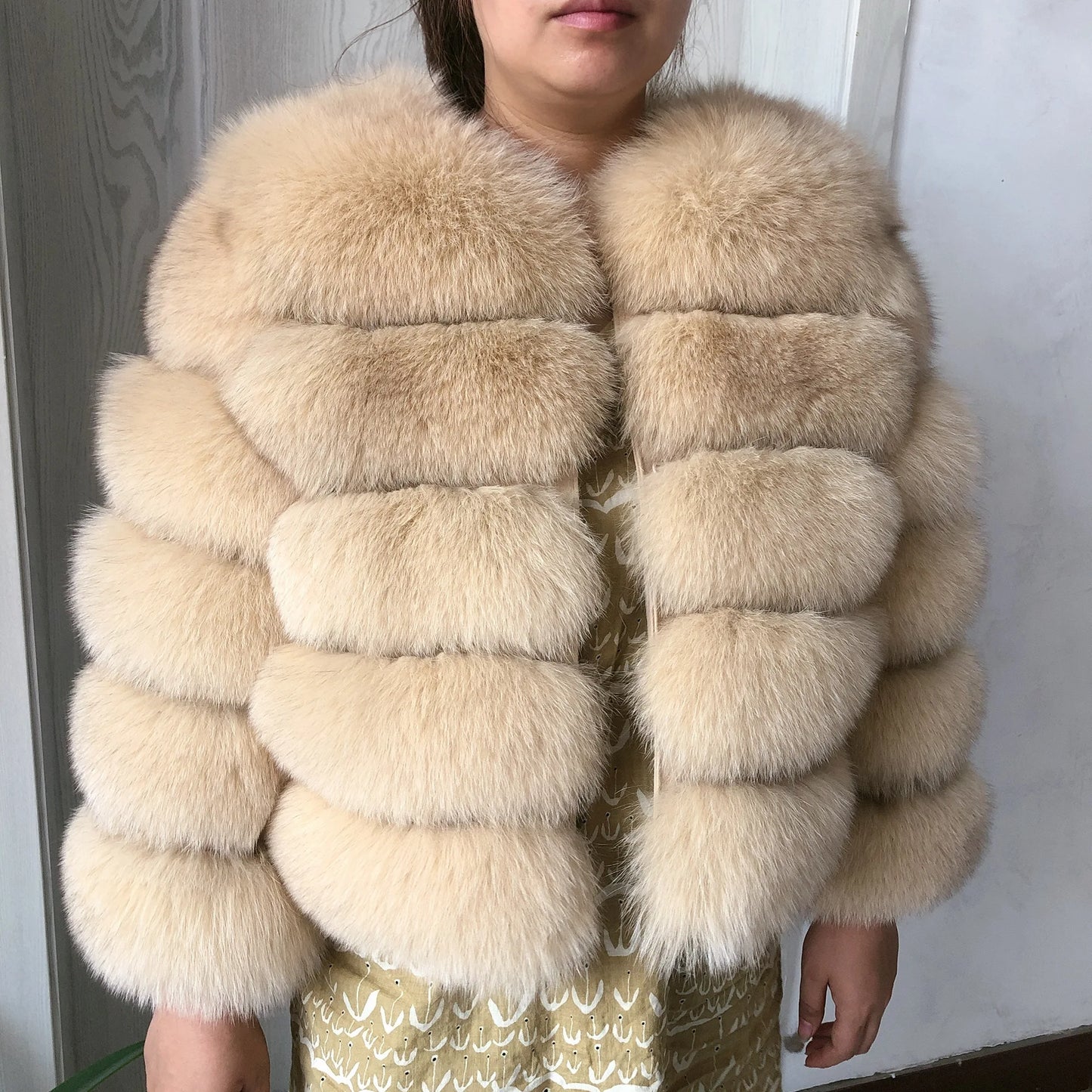 New Real fox fur coat women's winter warm 100% natural fur jacket Short Raccoon fur coat women's  high quality hot sale