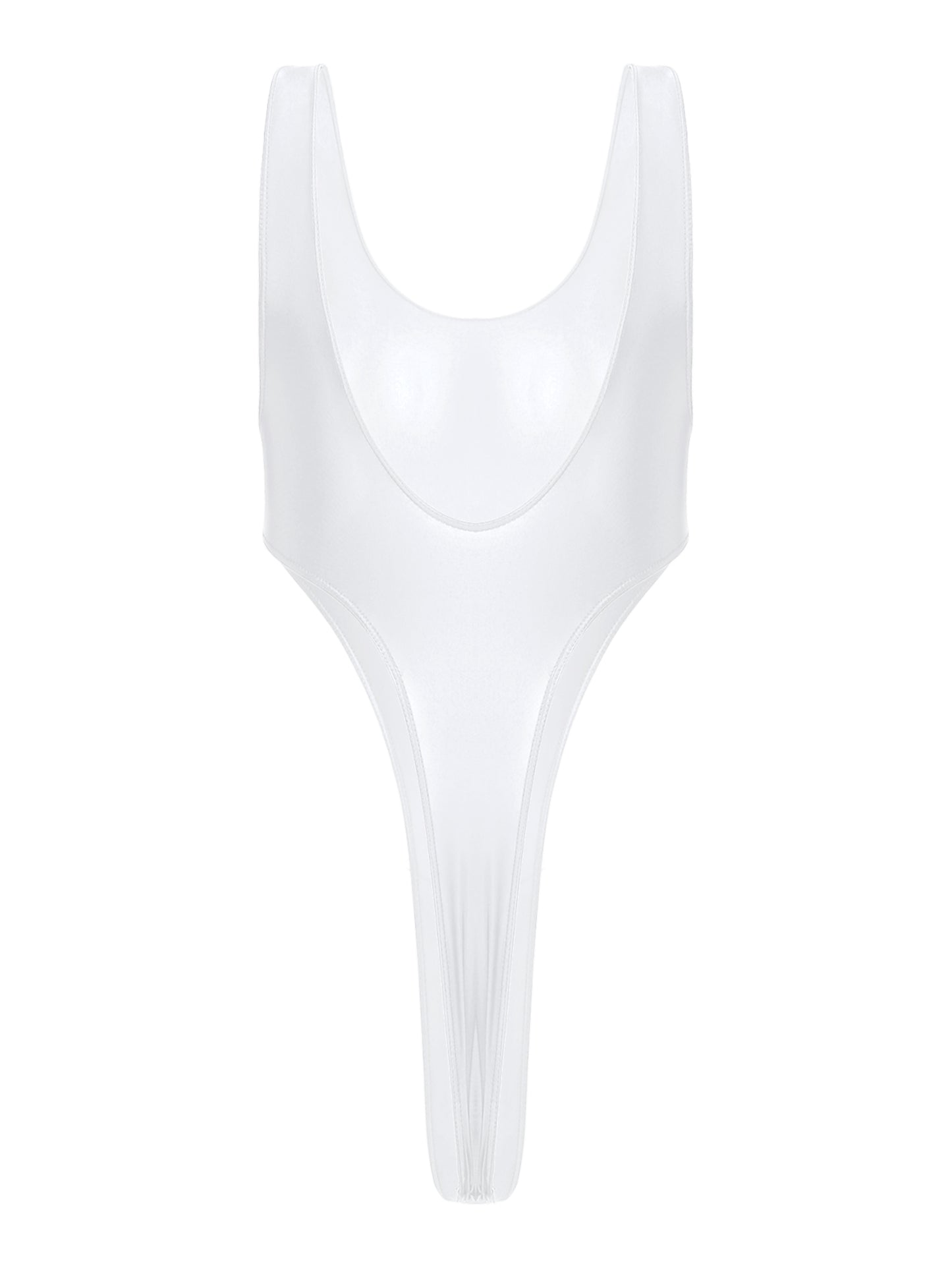 Womens Swimsuit 2022 New Glossy One-piece Swimming Bathing Suit Backless High Cut Bodysuit Sportwear Beachwear Swimwear