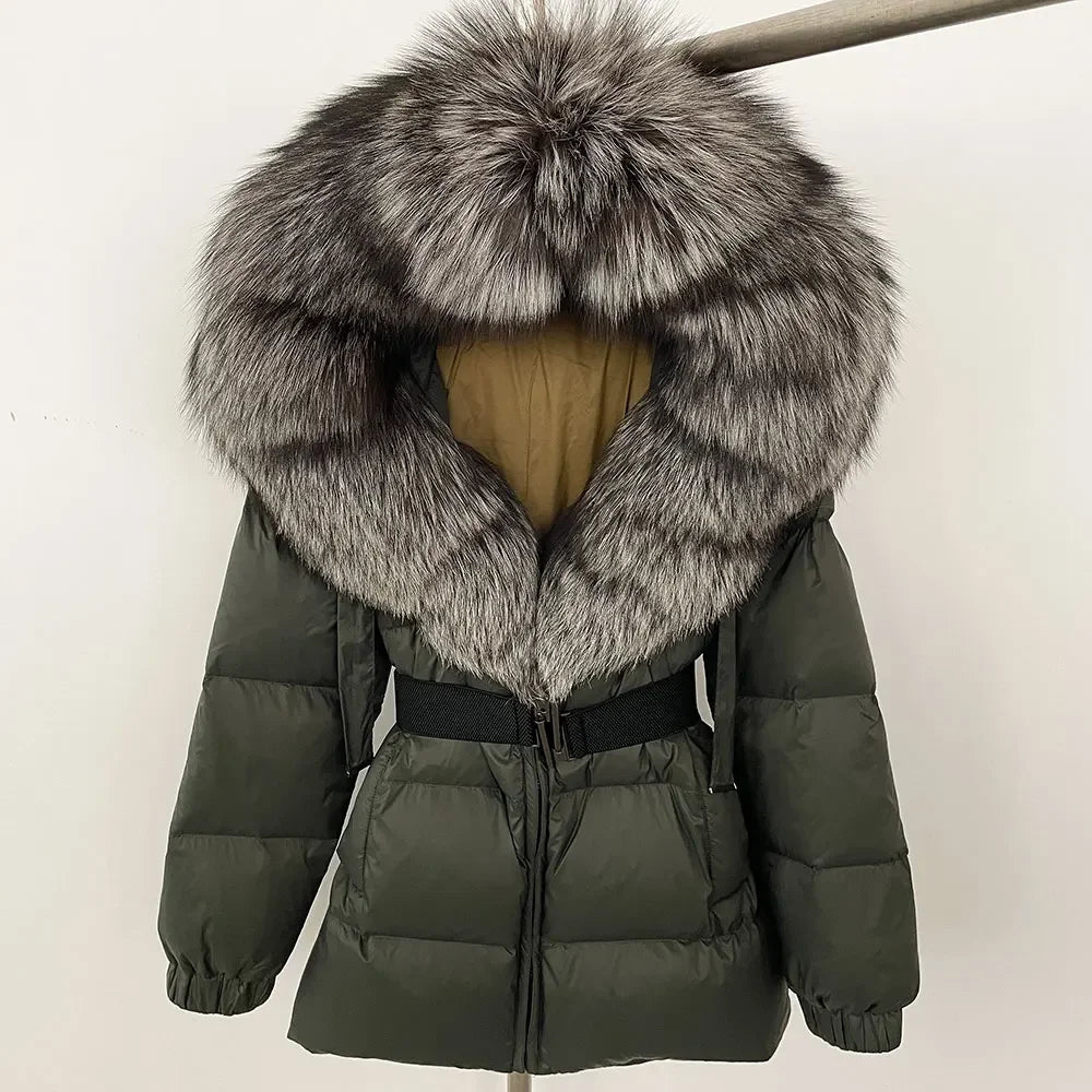 OFTBUY Winter Clothing Puffer Jacket Women Real Fox Fur Hooded Thick Warm 90% White Duck Down Coat Female Parkas Waterproof