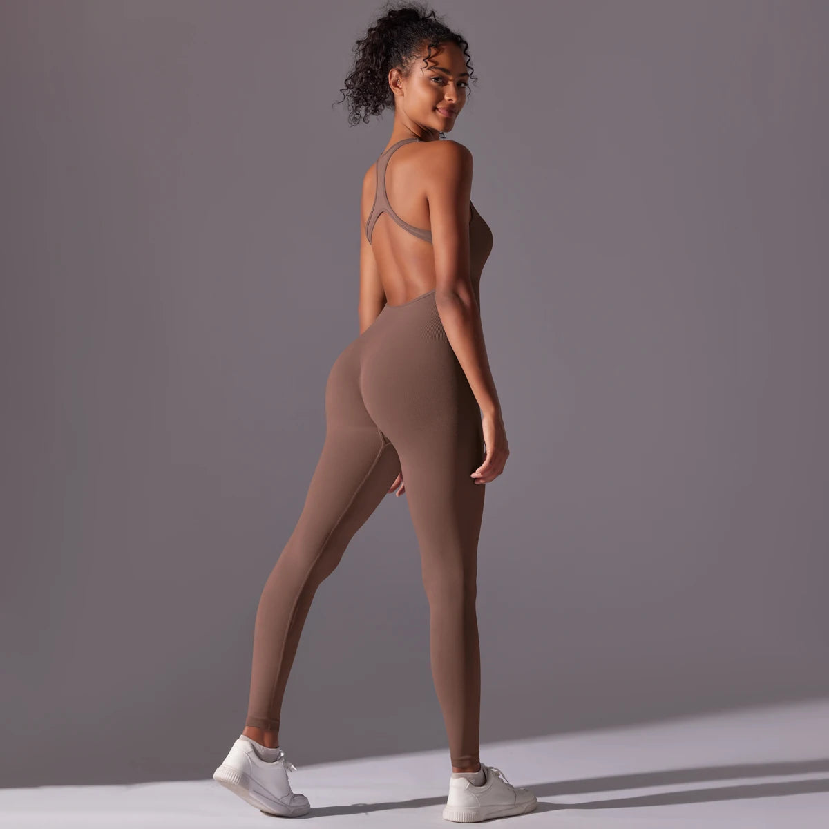 Sexy Back V Jumpsuit Gym Set Women Training Yoga Suit Sportswear Women Sports Jumpsuit Fitness Rompers Stretch Workout Bodysuits