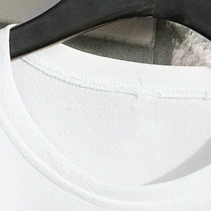 New Men's Casual T Shirt Ant Wrinkles T-Shirt Summer Half-Sleeved Loose Fashion T Shirt Base Shirt Solid Handsome Short-Sleeved